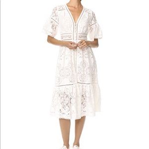 SPELL CLOVER midi lace dress